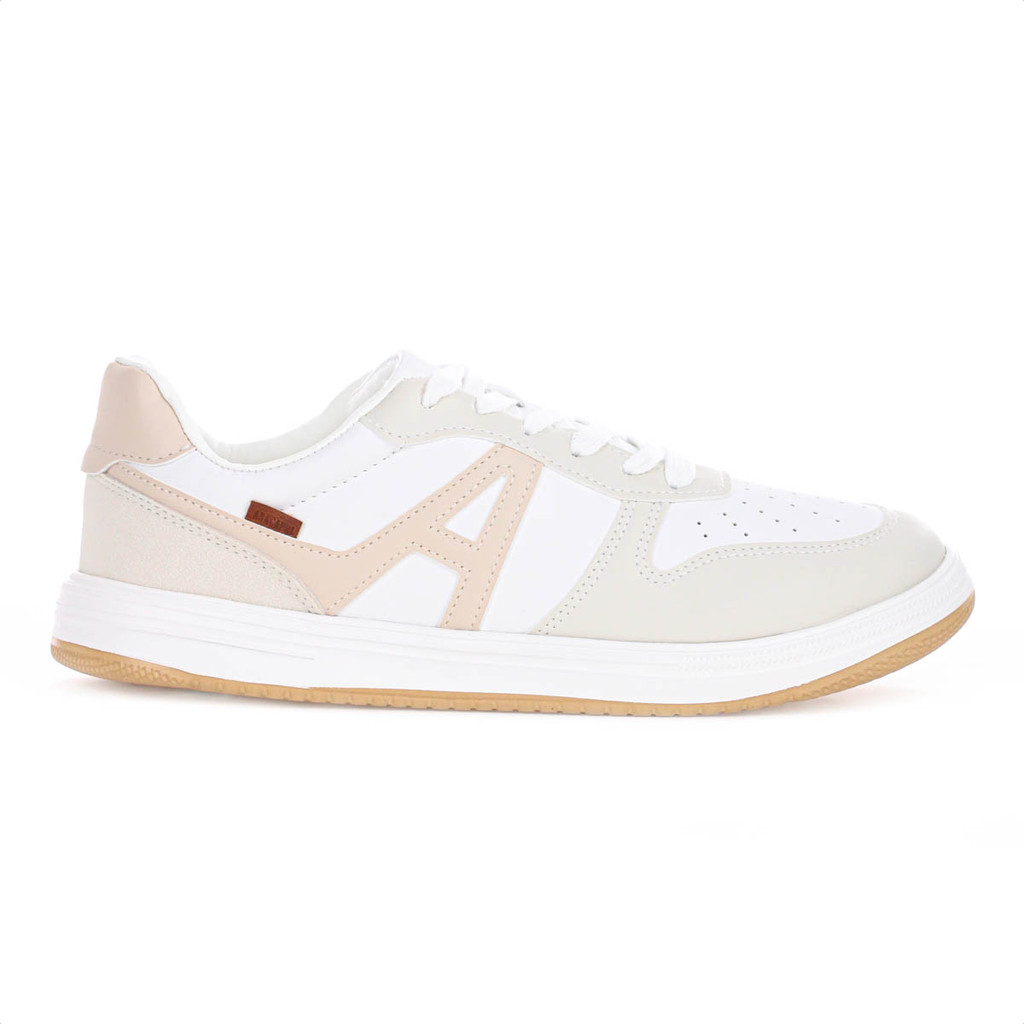 Tênis Anacapri Eco Play “A” Branco Bege e Cinza – Feminino Lançamento Moderno Minimalista Tênis Anacapri Eco Play “A” Branco Bege e Cinza – Feminino Lançamento Moderno Minimalista