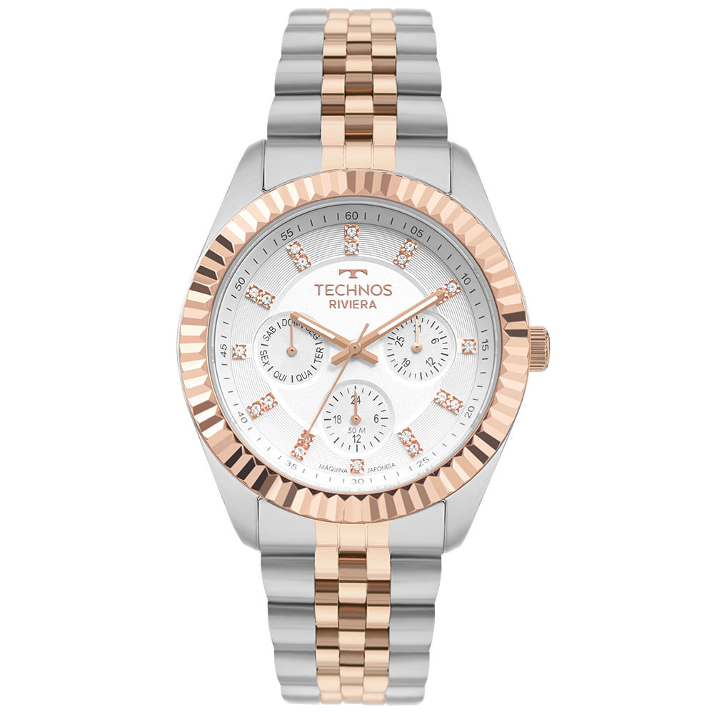 Relógio Technos Feminino Riviera Bicolor – 6P79BX/1K Relógio Technos Feminino Riviera Bicolor – 6P79BX/1K