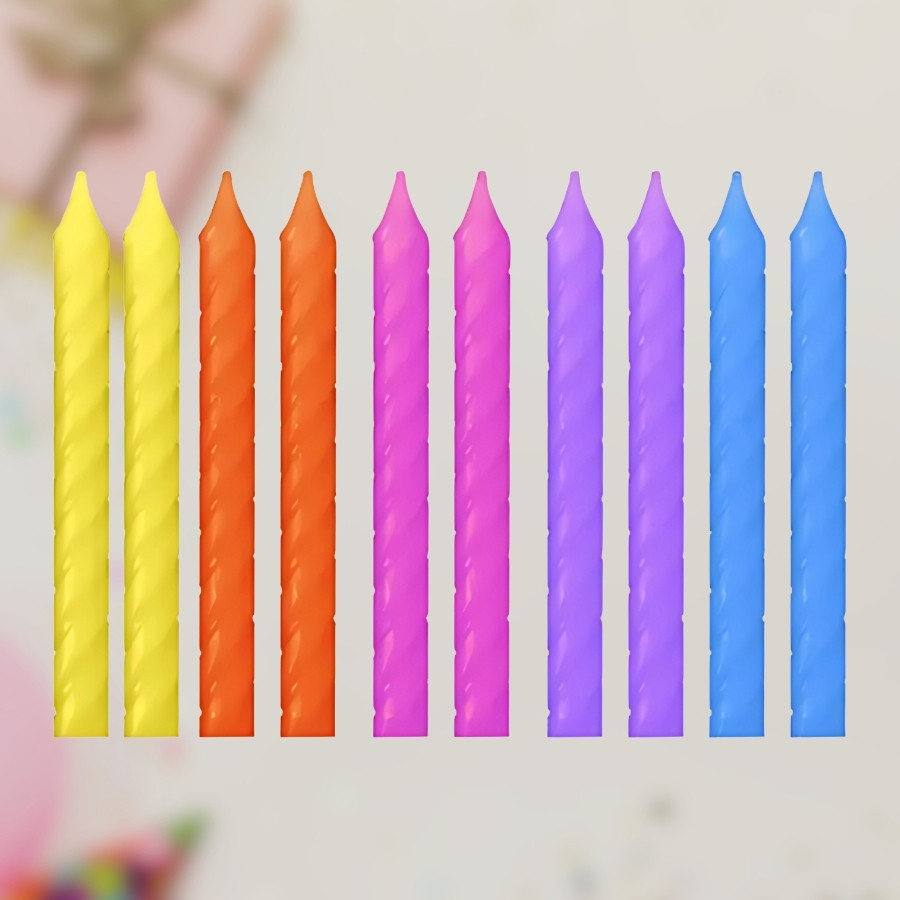 Vela Palito Espiral Colorida Neon – 8cm – 10 unidades – Silver Festas – Rizzo Vela Palito Espiral Colorida Neon – 8cm – 10 unidades – Silver Festas – Rizzo