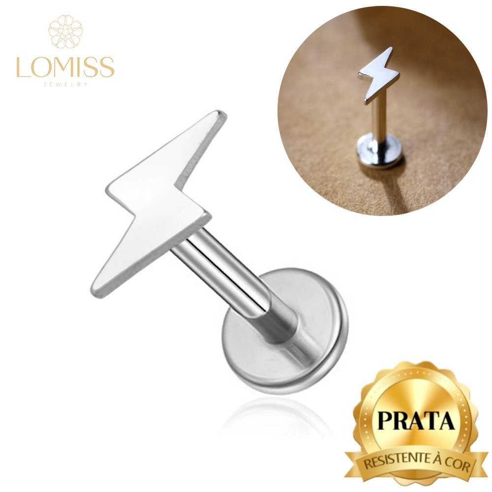Piercing Labret Prata 925 Grau de Implante Helix Tragus Conch Boca Orelha Piercing Labret Prata 925 Grau de Implante Helix Tragus Conch Boca Orelha