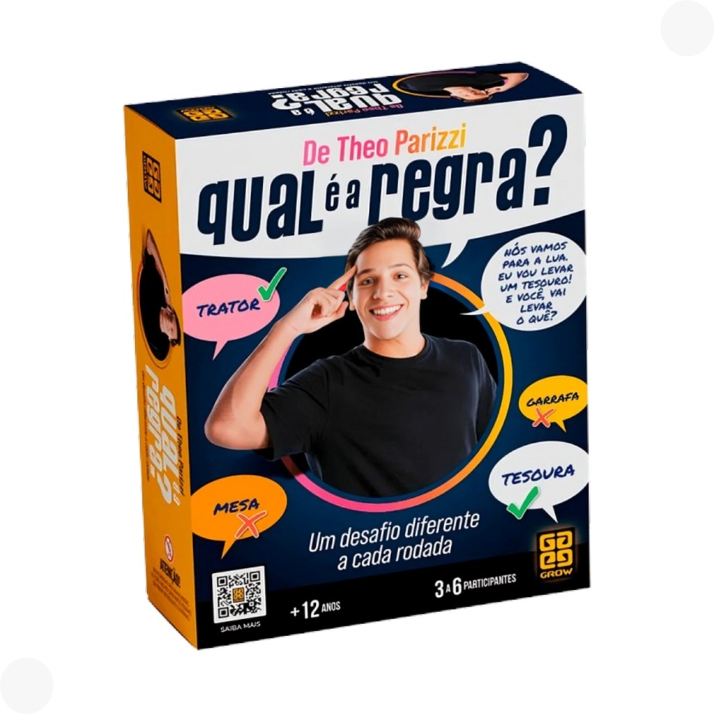 Jogo de tabuleiro Qual É A Regra? de Theo Parizzi 04692 Grow Jogo de tabuleiro Qual É A Regra? de Theo Parizzi 04692 Grow