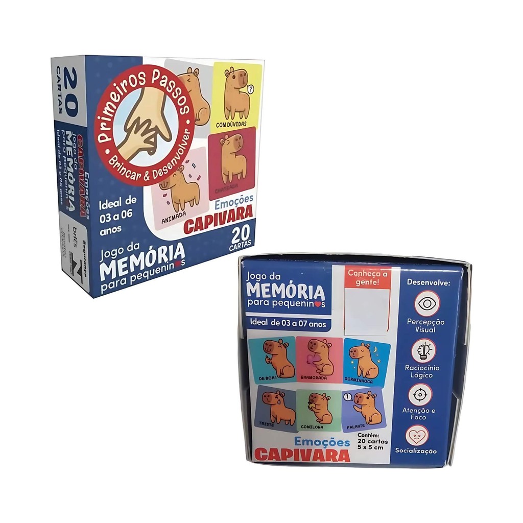 Jogo da Memória para Pequeninos Capivara Das Emoções c/ 20 Cartas Cooper Fun – 00149 Jogo da Memória para Pequeninos Capivara Das Emoções c/ 20 Cartas Cooper Fun – 00149