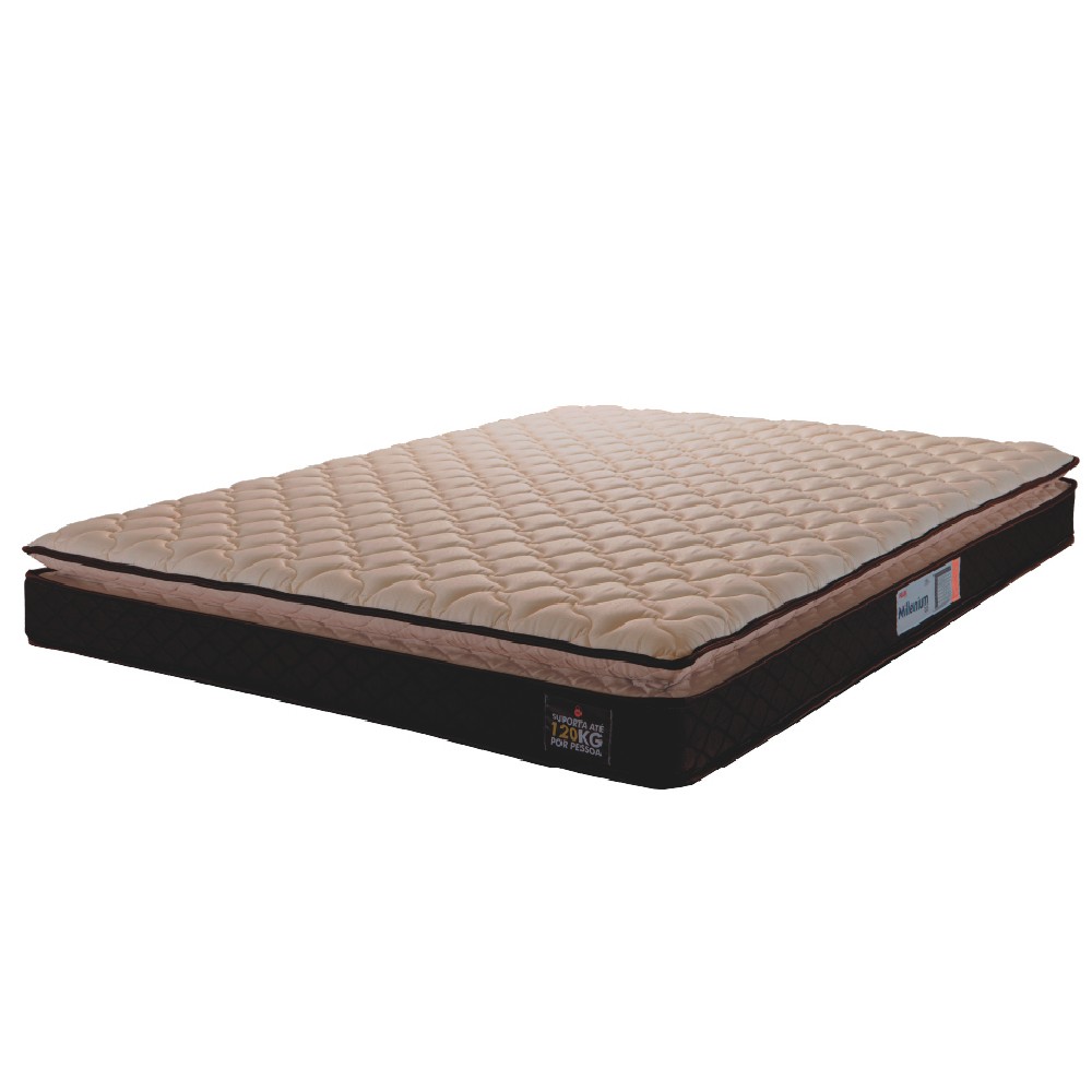 Colchão Casal Queen Espuma D33 Pillow Top Millenium 158x198x19cm Marrom Hellen – Suporta Até 120 Kg Colchão Casal Queen Espuma D33 Pillow Top Millenium 158x198x19cm Marrom Hellen – Suporta Até 120 Kg
