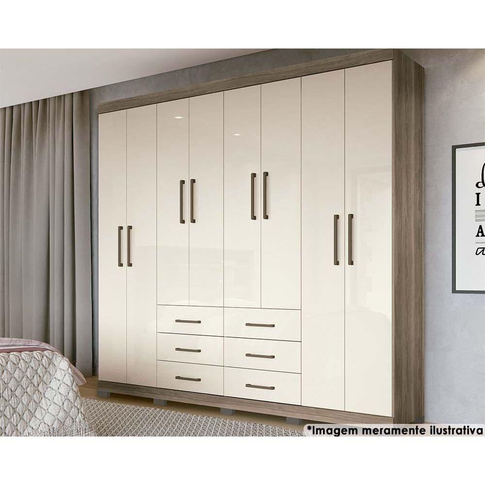 Guarda Roupa Casal 8 Portas e 6 Gavetas c/ Pés Liverpool Castanha/Off White – Santos Andirá Guarda Roupa Casal 8 Portas e 6 Gavetas c/ Pés Liverpool Castanha/Off White – Santos Andirá