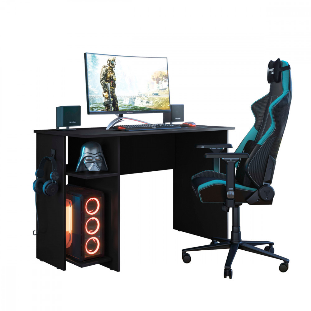 Escrivaninha para Escritório ou Gamer Preto Fosco Qmovi Escrivaninha para Escritório ou Gamer Preto Fosco Qmovi