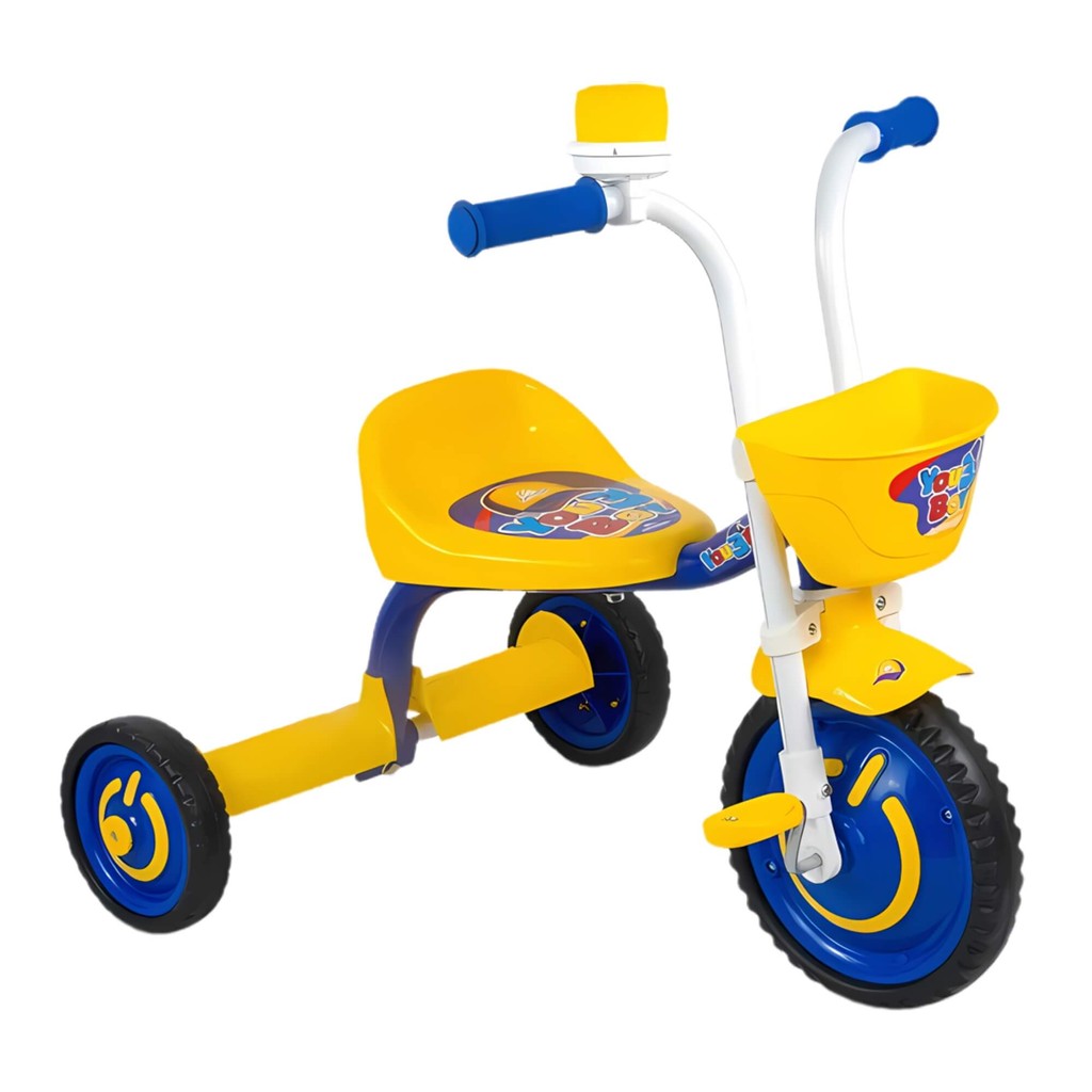 Triciclo Infantil C/ Cestinha Buzina Fon-fon Azul e Amarelo You 3 Boy Nathor Velotrol Criança Triciclo Infantil C/ Cestinha Buzina Fon-fon Azul e Amarelo You 3 Boy Nathor Velotrol Criança