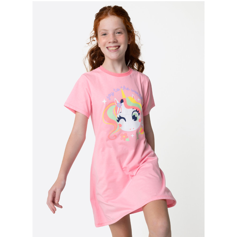 Camisola Manga Curta Algodão Menina Teen Unicórnio Encantado – Puket Camisola Manga Curta Algodão Menina Teen Unicórnio Encantado – Puket