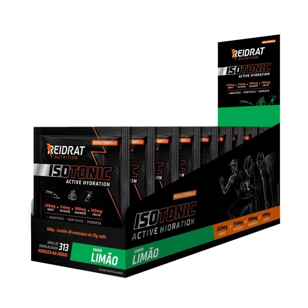 Isotônic Caixa com 20 Unidades de 33g Reidrat Nutrition Limão Isotônic Caixa com 20 Unidades de 33g Reidrat Nutrition Limão