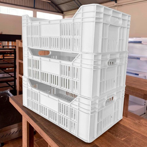 10 Caixa Plástica Agrícola Branca Organizadora Hortifruti Resistente Multiuso Congelamento PEAD 10 Caixa Plástica Agrícola Branca Organizadora Hortifruti Resistente Multiuso Congelamento PEAD