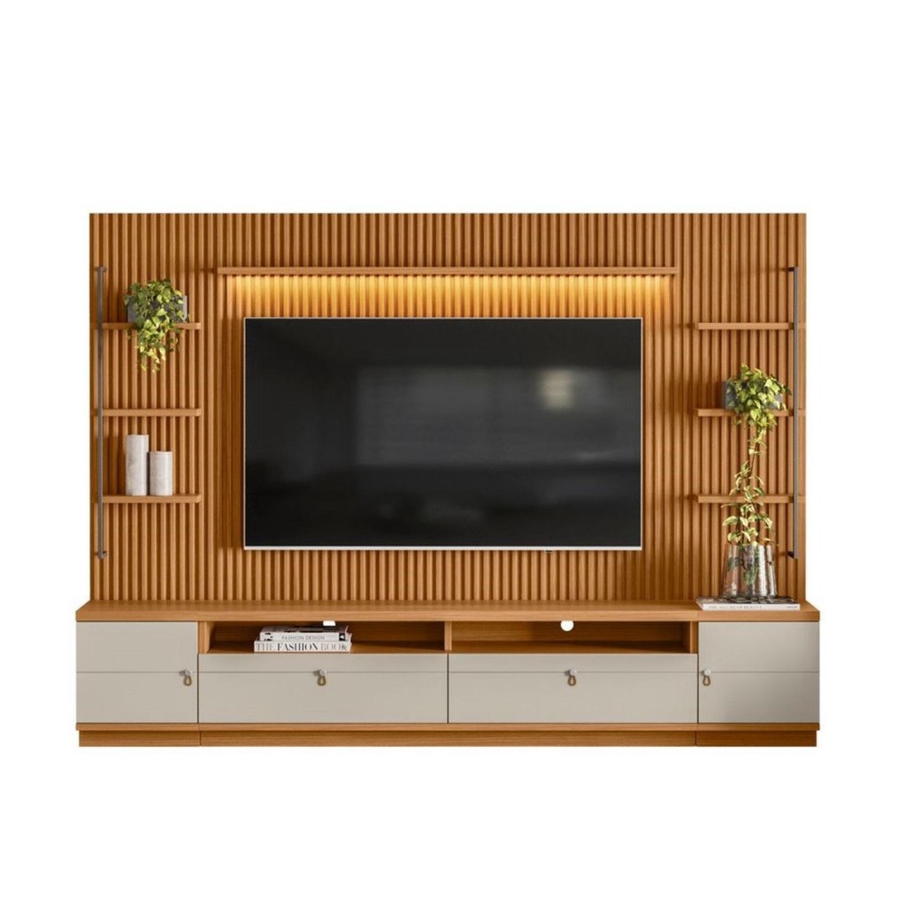 Rack com Painel Ouro Preto Rack com Painel Ouro Preto