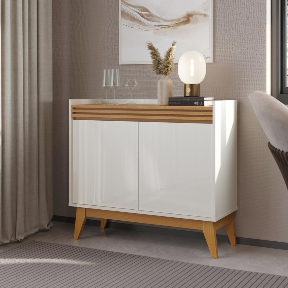 Buffet Aparador Ripado 2 Portas com Pés de MDF Astúrias 92cm Buffet Aparador Ripado 2 Portas com Pés de MDF Astúrias 92cm