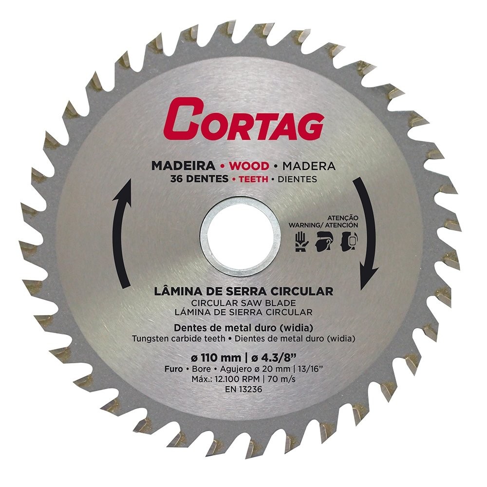 Disco de Serra Circular Cortag – Para Madeira 110mm 36 Dentes Disco de Serra Circular Cortag – Para Madeira 110mm 36 Dentes