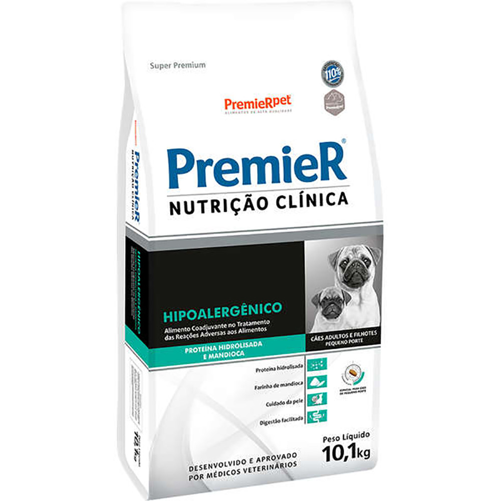 Ração Premier Nutrição Clínica Hipoalergênico Cães Adultos e Filhotes Pequeno Porte 10,1kg Ração Premier Nutrição Clínica Hipoalergênico Cães Adultos e Filhotes Pequeno Porte 10,1kg