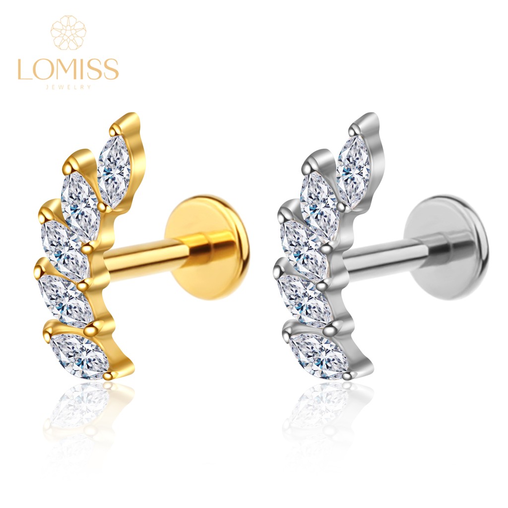 Lomiss Piercing Helix Tragus Conch Labret Aço Cirúgico Cluster 6 Zircônias Lomiss Piercing Helix Tragus Conch Labret Aço Cirúgico Cluster 6 Zircônias