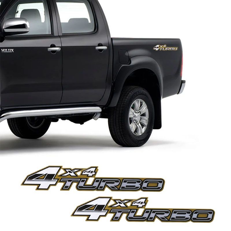 Par de Adesivos Hilux 2005/2008 4×4 Turbo Dourado Par de Adesivos Hilux 2005/2008 4×4 Turbo Dourado