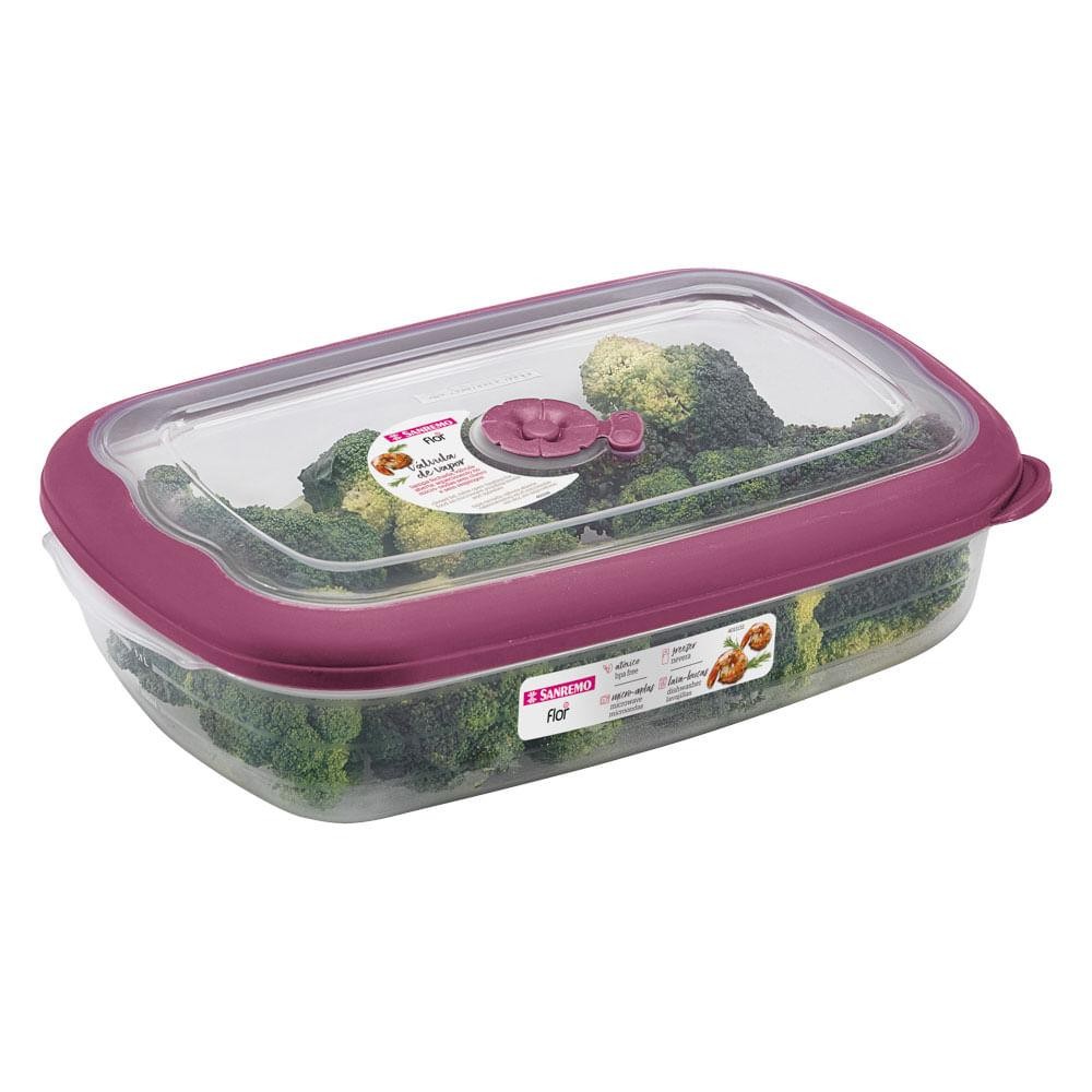 Pote Plástico Retangular Hermético Açaí 2,4L Flor Sanremo Pote Plástico Retangular Hermético Açaí 2,4L Flor Sanremo