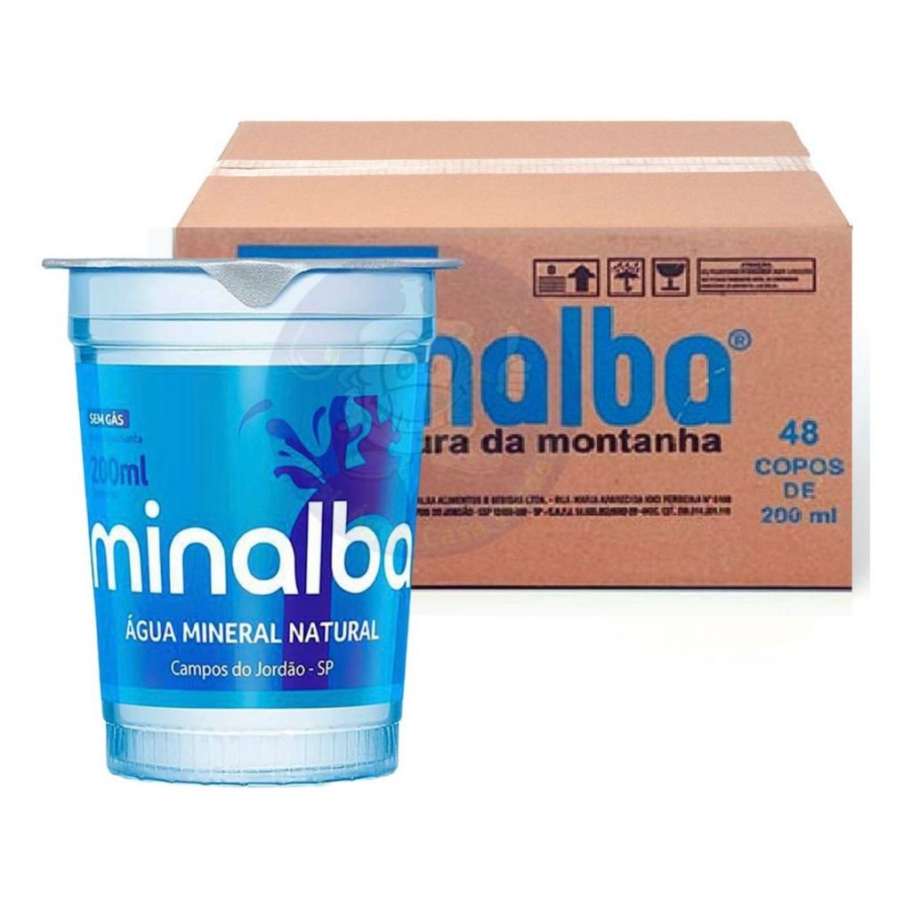 ÁGUA MINERAL MINALBA SEM GÁS COPO 200ML PACK COM 48/UNID ÁGUA MINERAL MINALBA SEM GÁS COPO 200ML PACK COM 48/UNID