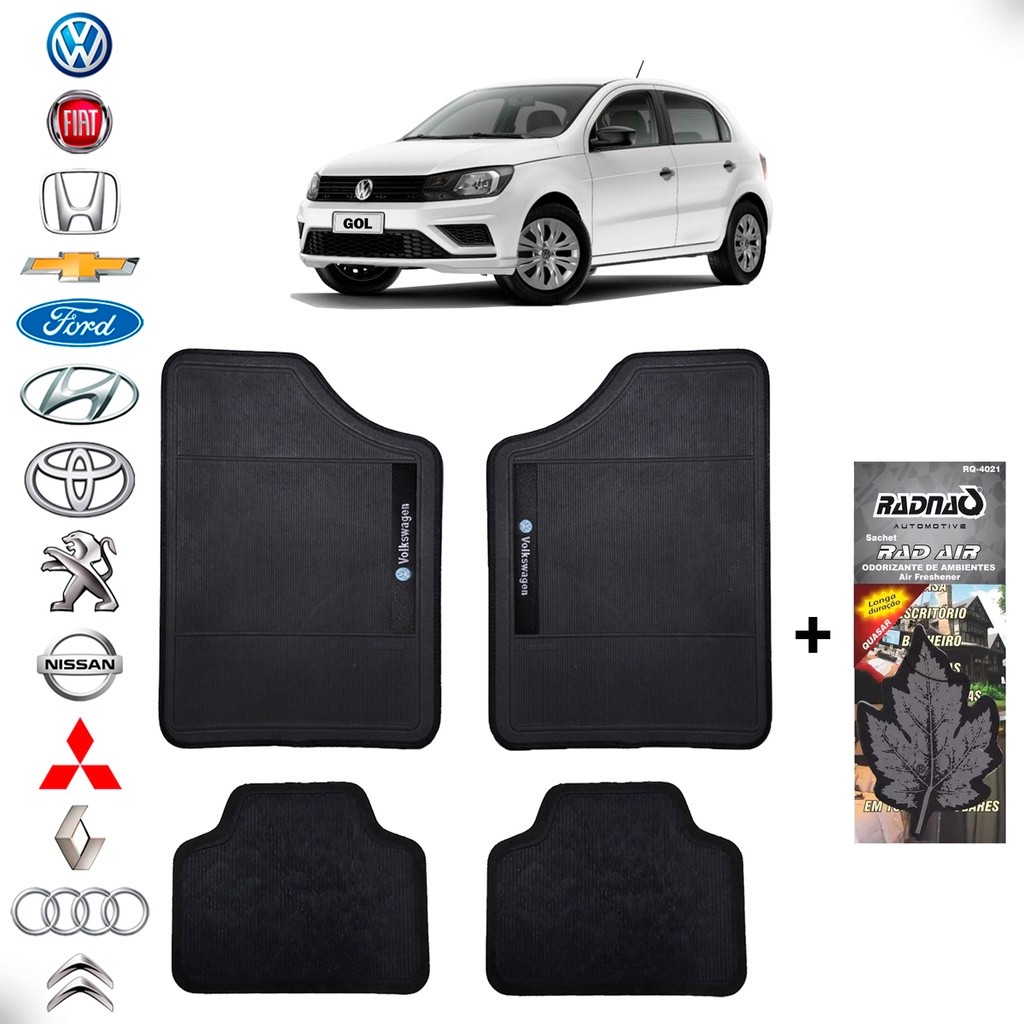 Conjunto Tapete Bordado VW Volkswagen + Aromatizante Perfume Quasar Longa Duração para Carro Conjunto Tapete Bordado VW Volkswagen + Aromatizante Perfume Quasar Longa Duração para Carro