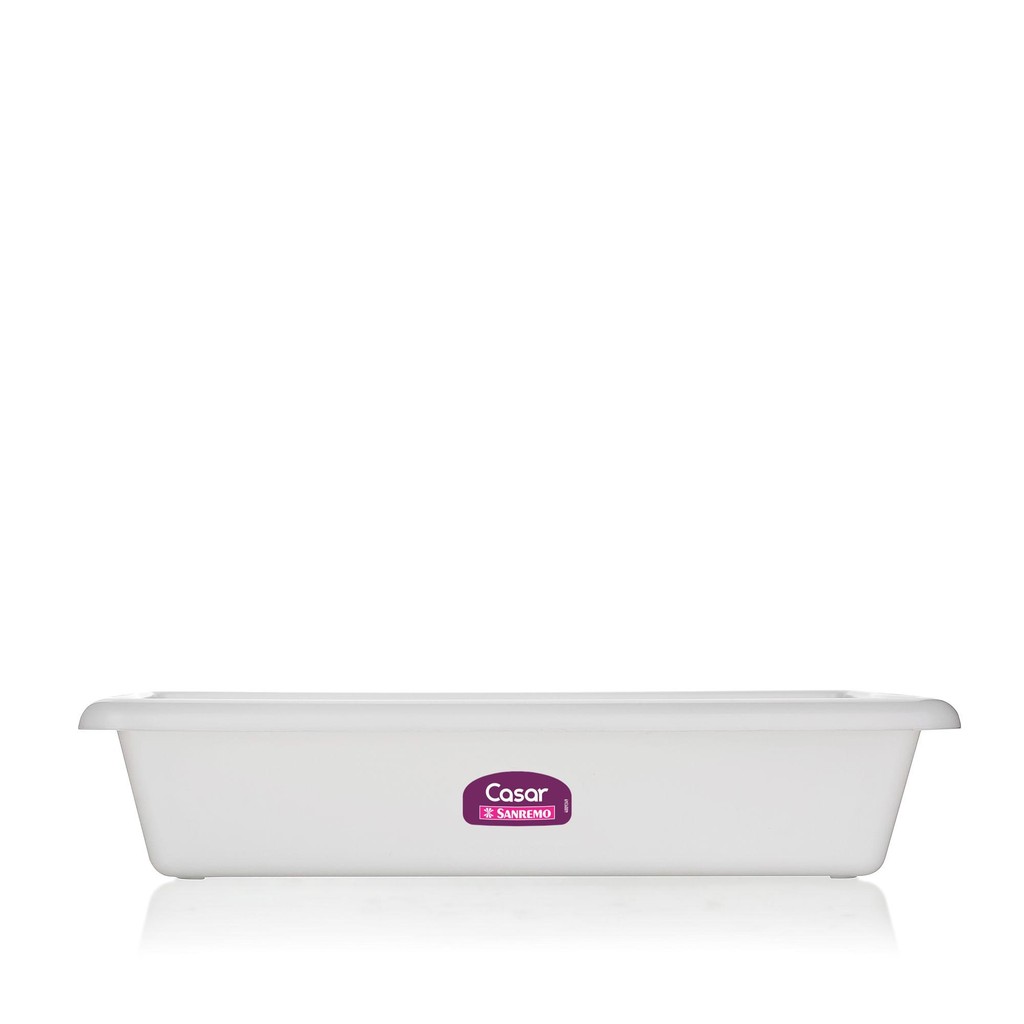 Travessa Retangular Plástica Média Branca 9,85L Sanremo Travessa Retangular Plástica Média Branca 9,85L Sanremo