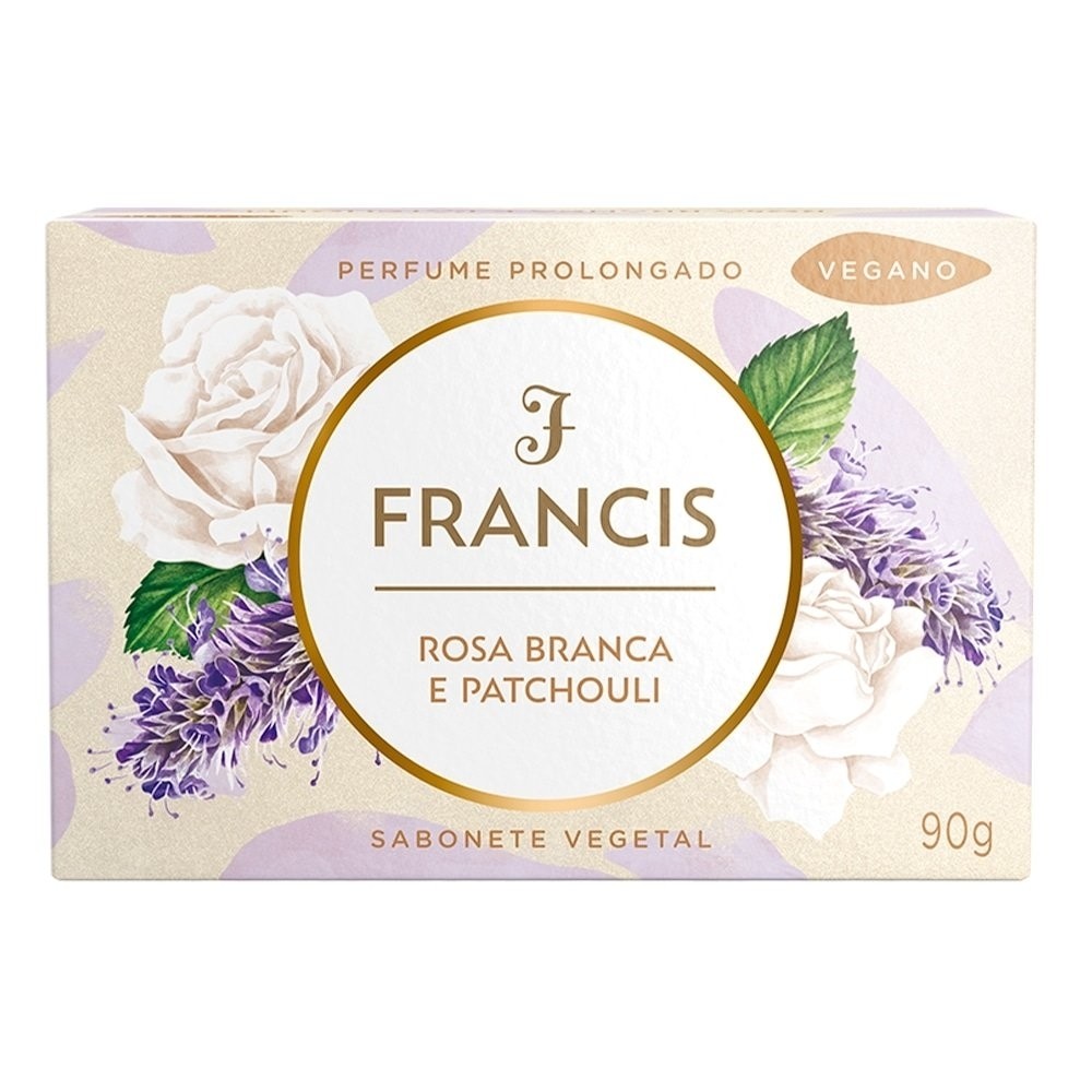 Sabonete Francis Luxo Rosa Branca e Patchouli 90g – Embalagem com 12 Unidades Sabonete Francis Luxo Rosa Branca e Patchouli 90g – Embalagem com 12 Unidades