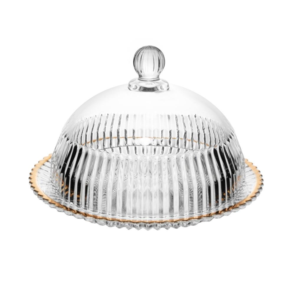 Queijeira Wolff Imperatriz Cristal Fio de Ouro 20cm Para Servir com Estilo Queijeira Wolff Imperatriz Cristal Fio de Ouro 20cm Para Servir com Estilo
