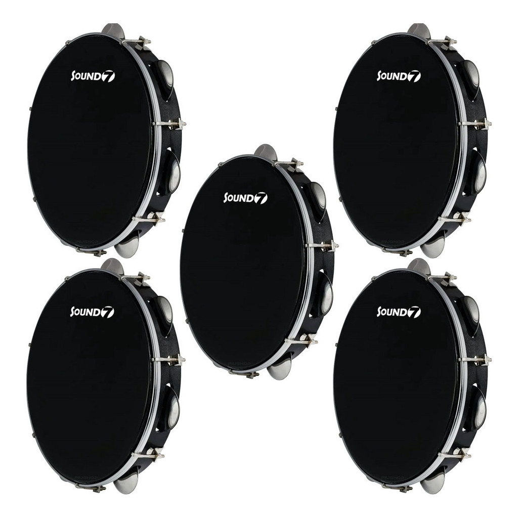 Kit 5 Pandeiro Profissional Phx Preto 10 Pele Preta Sound7 Kit 5 Pandeiro Profissional Phx Preto 10 Pele Preta Sound7