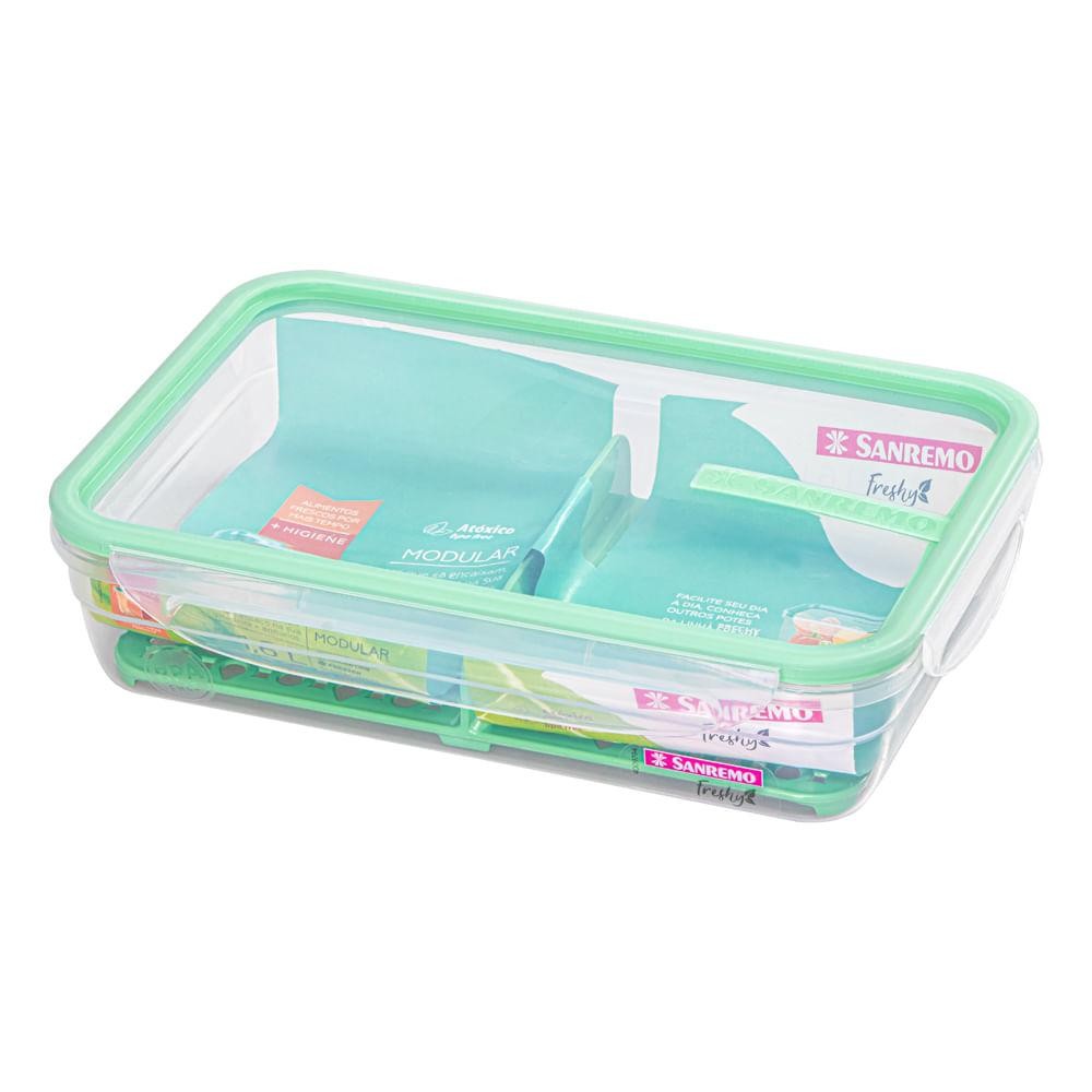 Pote Plástico com Travas Hermético com Grade Verde Menta 1,6L Freshy Sanremo Pote Plástico com Travas Hermético com Grade Verde Menta 1,6L Freshy Sanremo