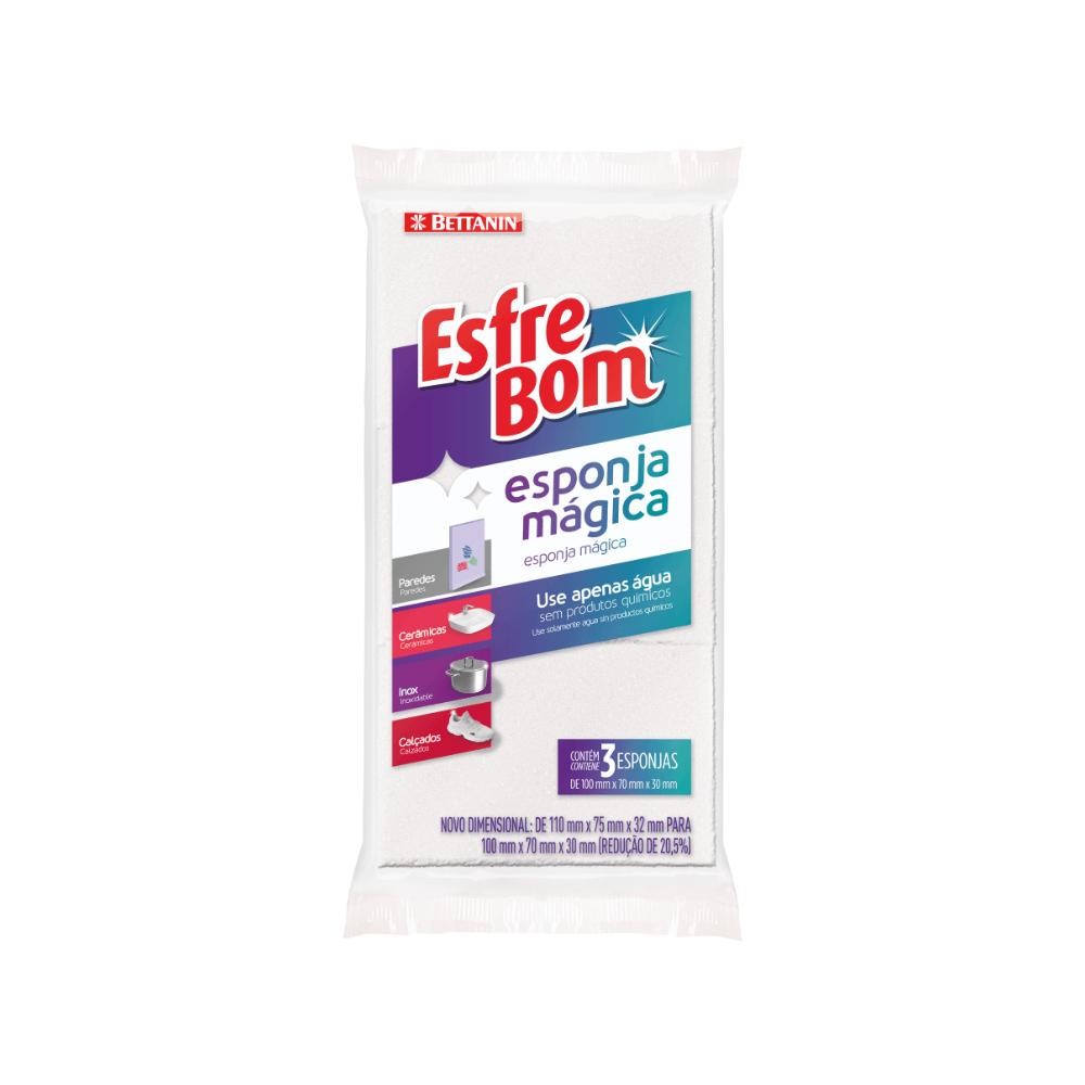 Esponja Mágica 3 Unidades EsfreBom Bettanin