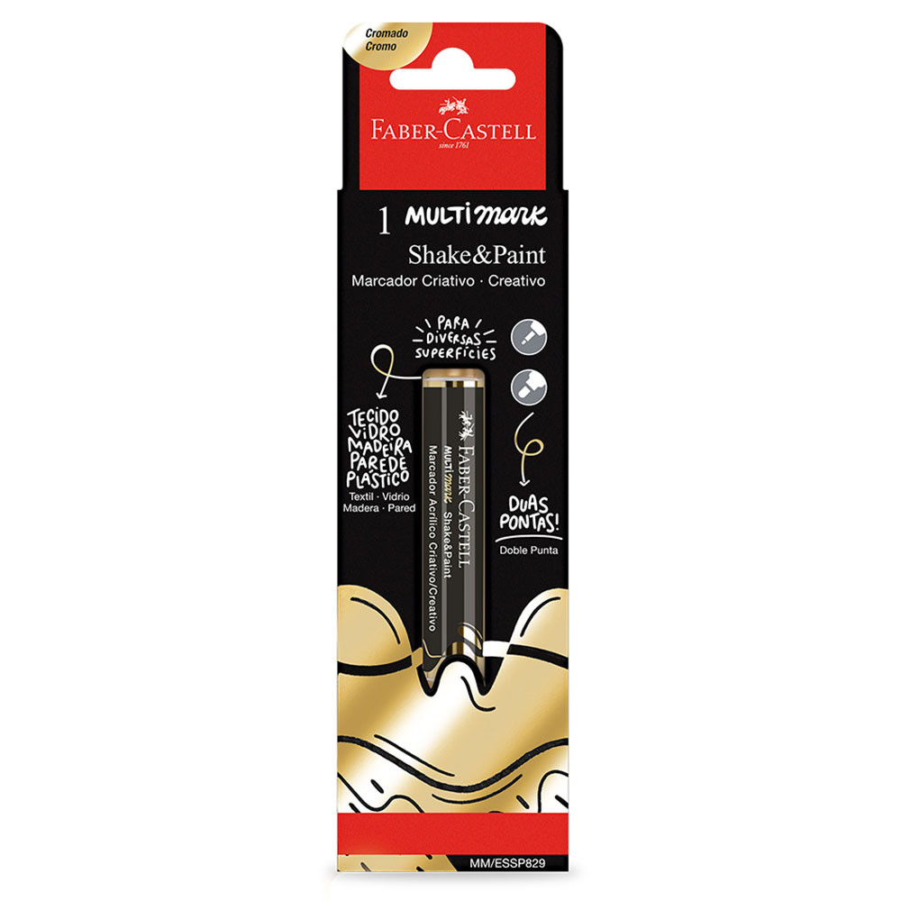 Pincel marcador permanente Multimark Cromado Ouro MM/ESSP829 Faber-Castell