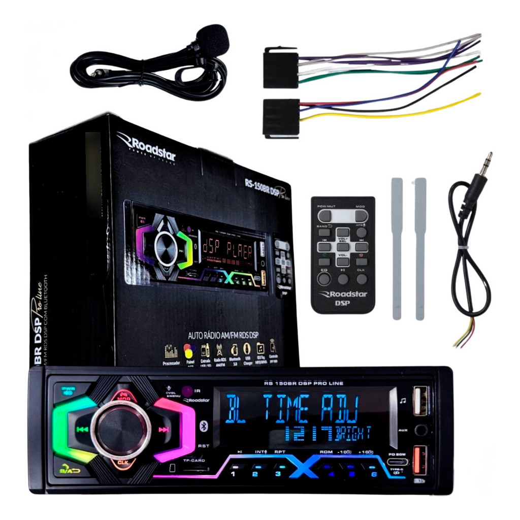 Auto Radio Automotivo Roadstar RS150BR AM/FM Bluetooth DSP Pro Line Mp3 Player – ROADSTAR Auto Radio Automotivo Roadstar RS150BR AM/FM Bluetooth DSP Pro Line Mp3 Player – ROADSTAR