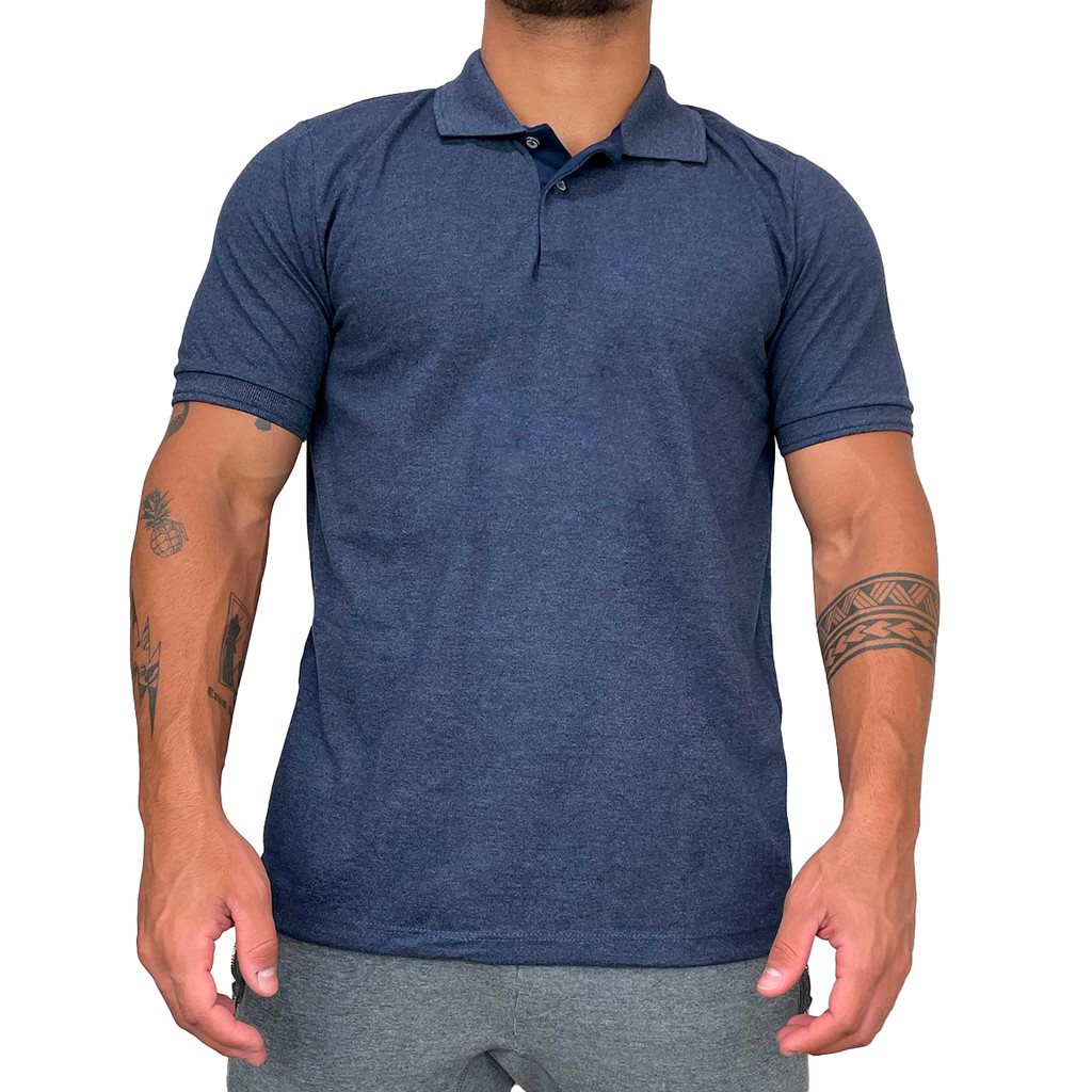 Camiseta Polo Manga Curta Slim Malha Piquet Casual Confortável Ogochi Camiseta Polo Manga Curta Slim Malha Piquet Casual Confortável Ogochi