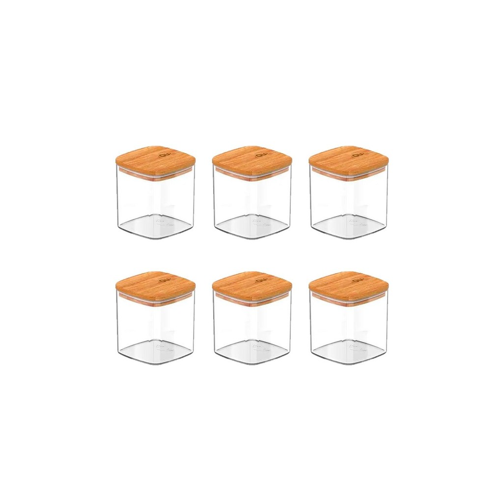 Kit de potes herméticos Ou 6 peças 150ml Linha keep – Natural