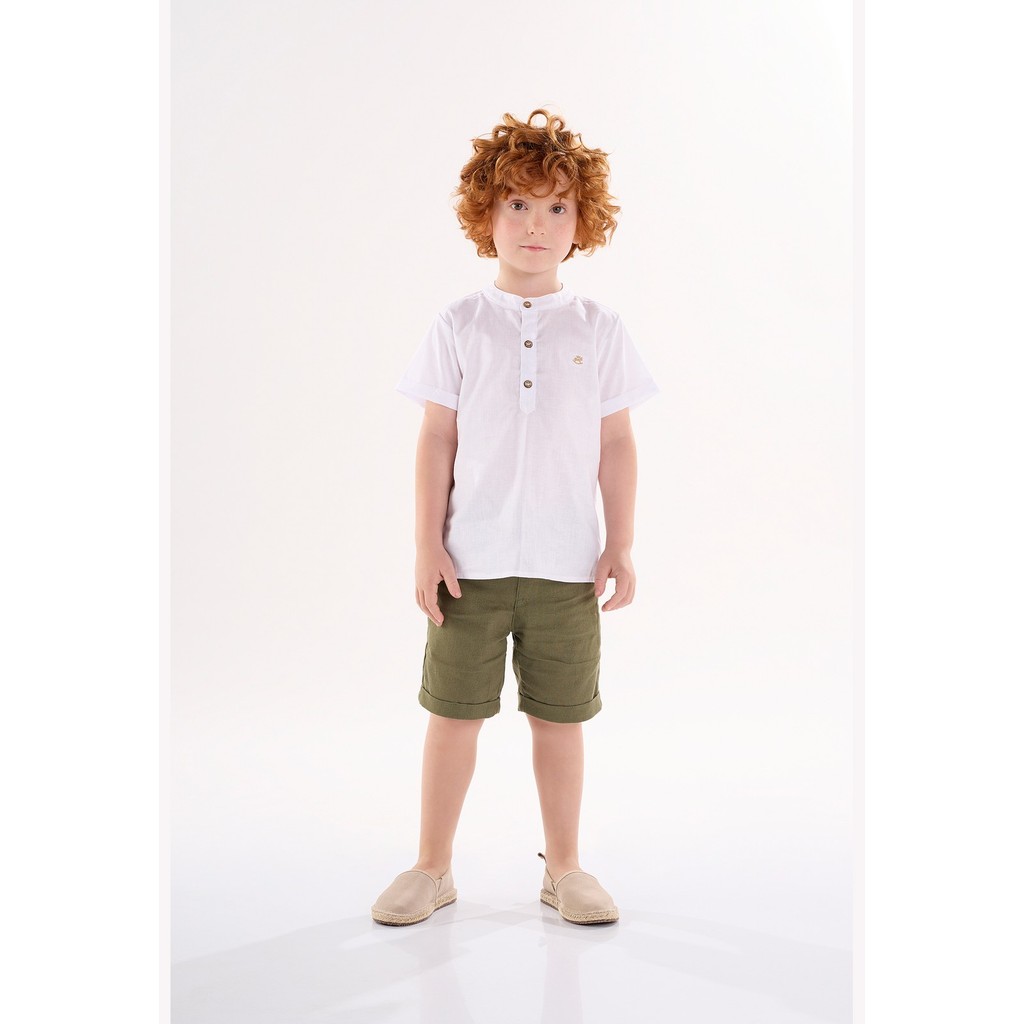 Bata em Algodão e Linho Infantil para Menino Up Baby Bata em Algodão e Linho Infantil para Menino Up Baby