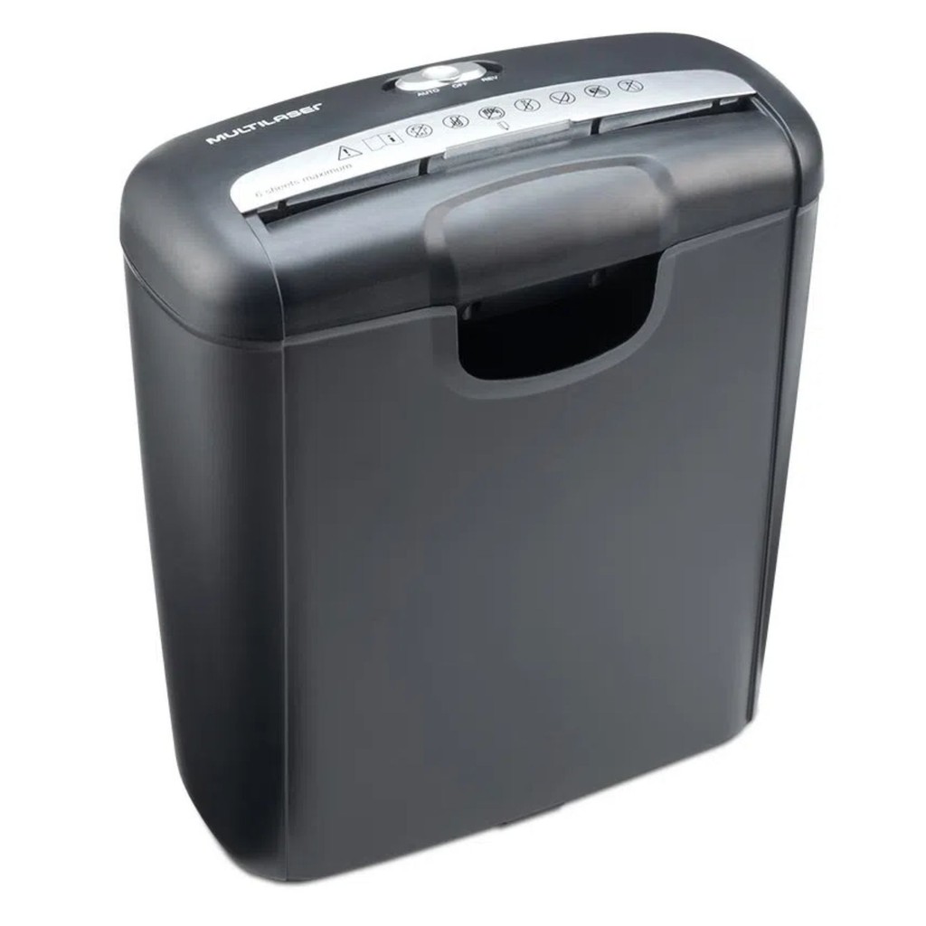 Fragmentadora de Papel e Cartão 6 Folhas em Tiras 10L 127V Multilaser OF009 Fragmentadora de Papel e Cartão 6 Folhas em Tiras 10L 127V Multilaser OF009