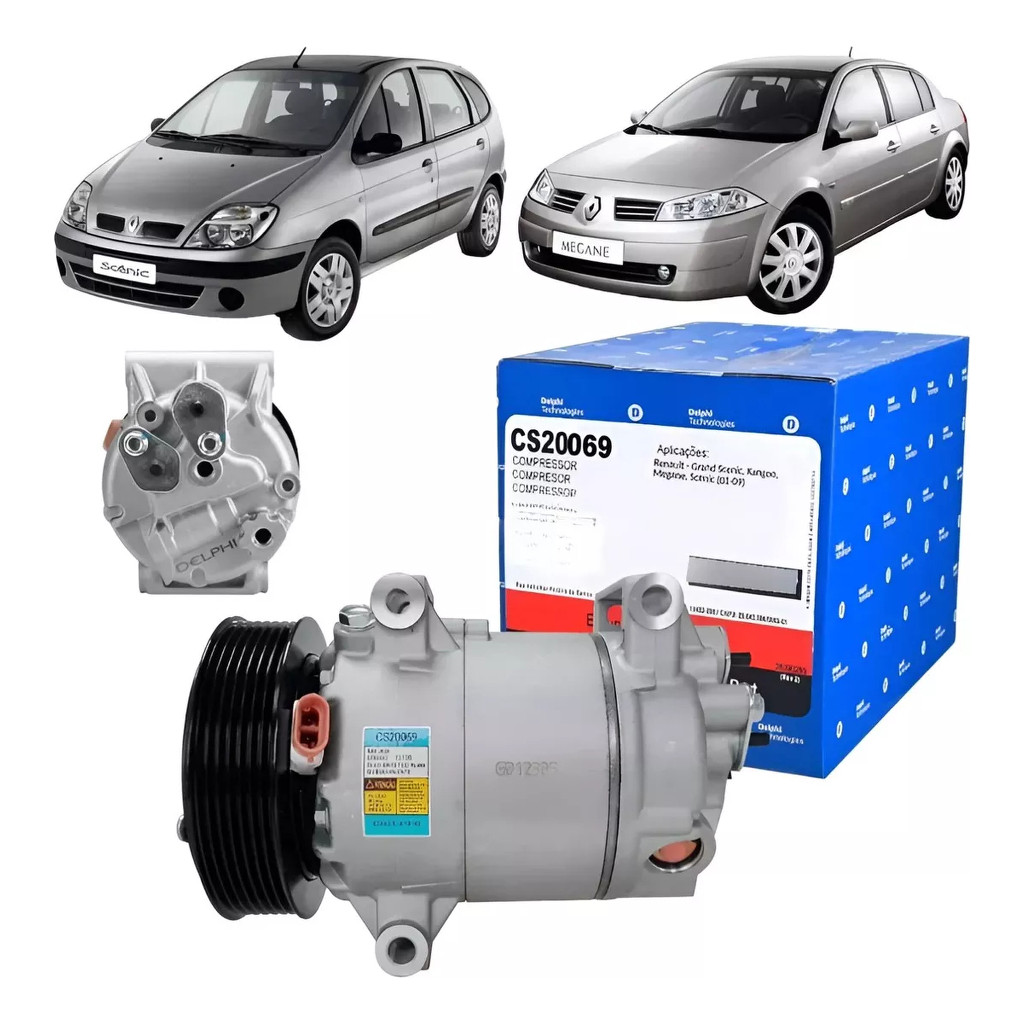 Compressor Ar Megane 1.6/2.0 2007 A 2012 Original Delphi Compressor Ar Megane 1.6/2.0 2007 A 2012 Original Delphi