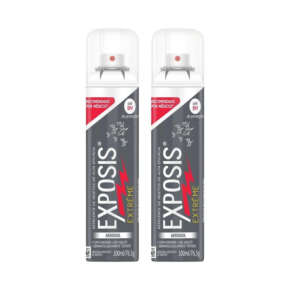 Kit 2 Repelente Aerossol Exposis Extrême 100ml Kit 2 Repelente Aerossol Exposis Extrême 100ml