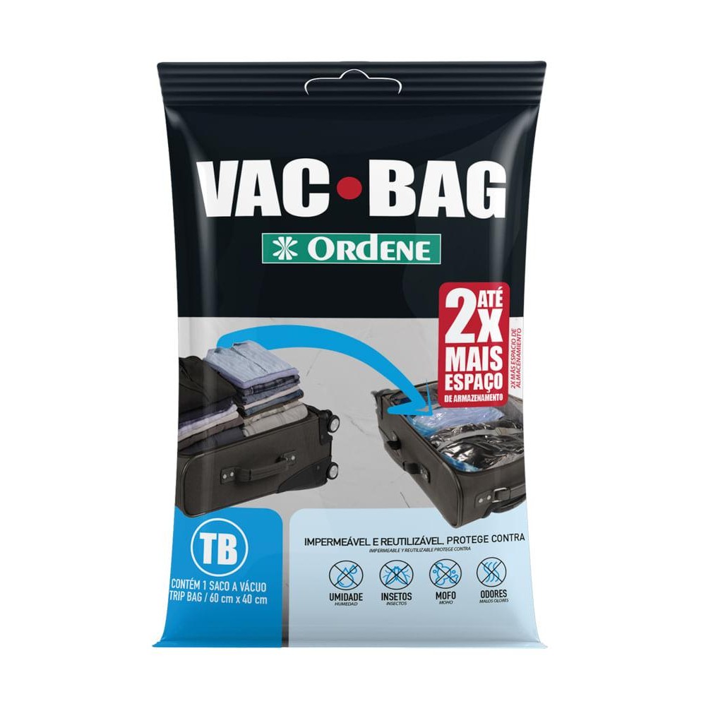 Saco a Vácuo Organizador Trip Bag para Viagem Transparente 60x40cm Vac Bag Ordene Saco a Vácuo Organizador Trip Bag para Viagem Transparente 60x40cm Vac Bag Ordene