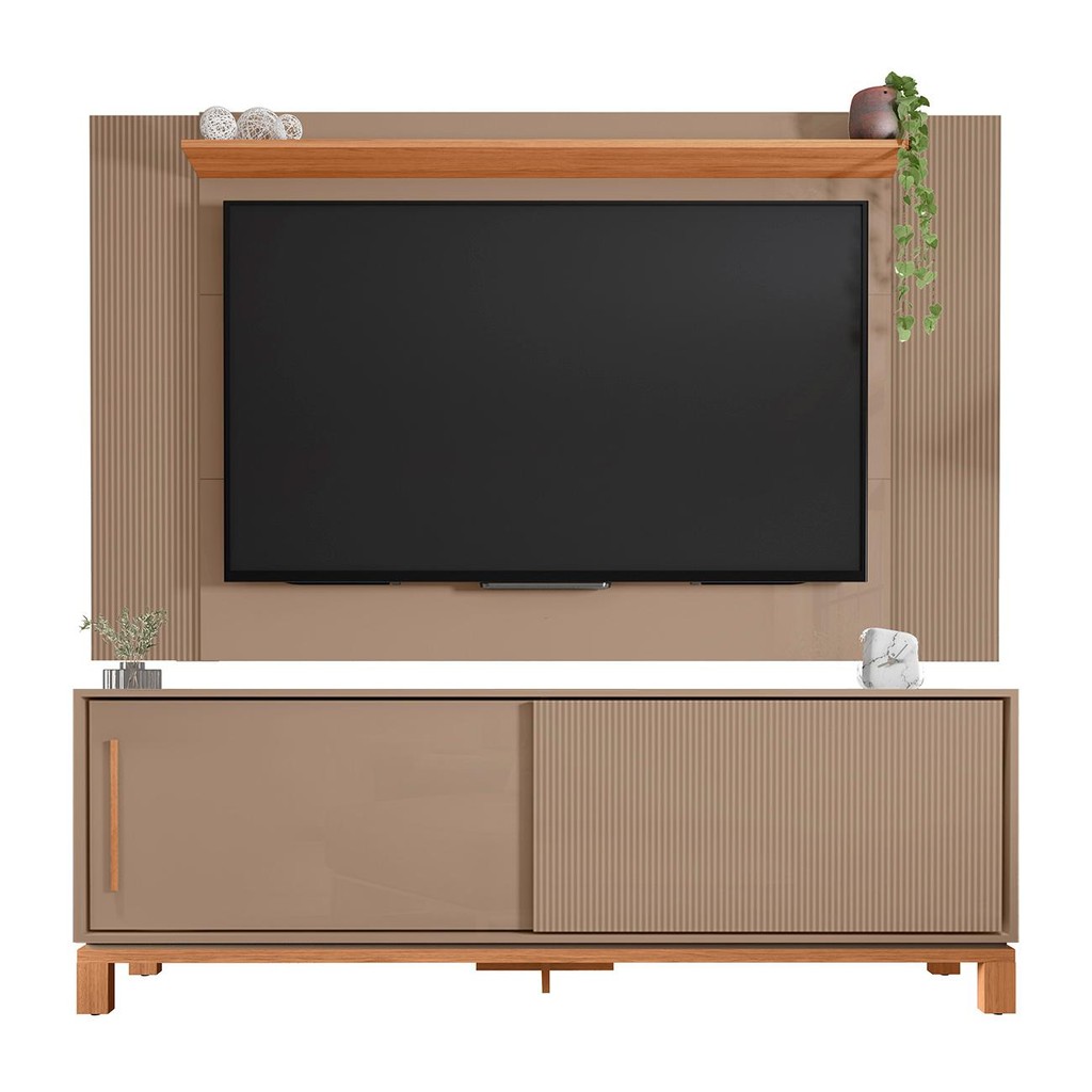 Painel Para TV 65 Pol e Rack Bancada 180cm Lucca Areia/Freijó C01 – Mpozenato Painel Para TV 65 Pol e Rack Bancada 180cm Lucca Areia/Freijó C01 – Mpozenato