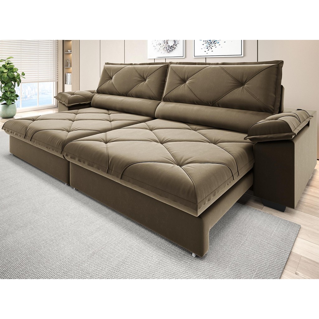 Sofá com Carregador USB e Molas no Assento Retrátil Reclinável Nice 2,50m Veludocristal – NETSOFAS Sofá com Carregador USB e Molas no Assento Retrátil Reclinável Nice 2,50m Veludocristal – NETSOFAS