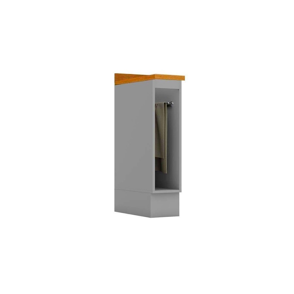 Módulo Cozinha Henn Americana Balcão c/ Tampo Porta Toalha 20cm Cinza-Henn Módulo Cozinha Henn Americana Balcão c/ Tampo Porta Toalha 20cm Cinza-Henn
