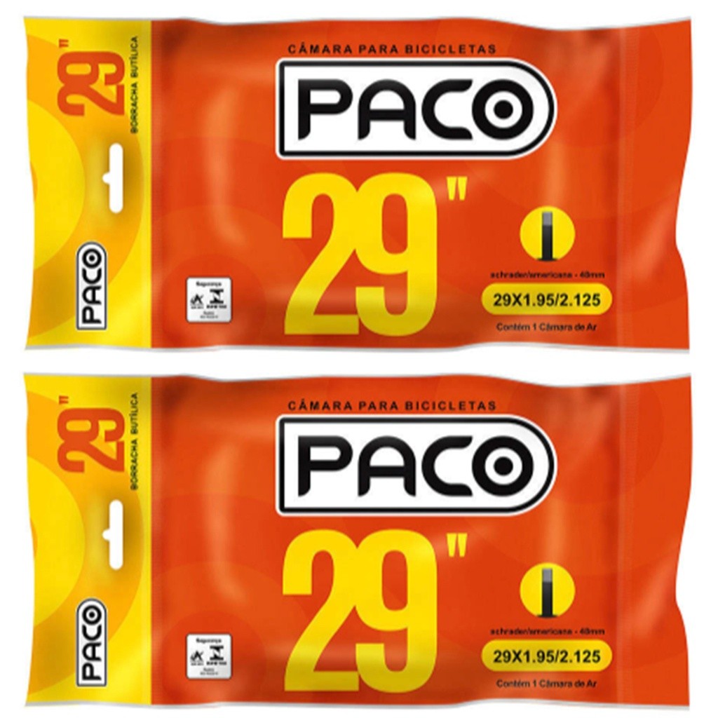 2 Camaras De Ar Mtb Paco Aro 29 48mm Schrader Bico Grosso 2 Camaras De Ar Mtb Paco Aro 29 48mm Schrader Bico Grosso