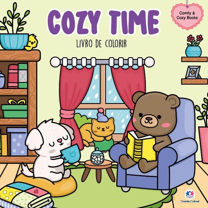 Livro Comfy & Cozy | Cozy Time | Para Colorir Livro Comfy & Cozy | Cozy Time | Para Colorir
