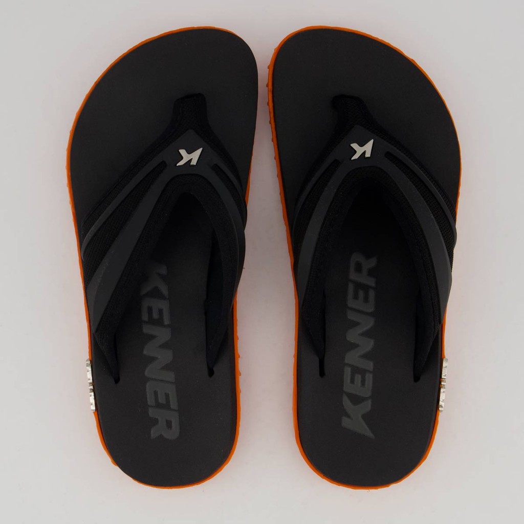 Chinelo Kenner Kivah New Force Preto e Laranja Chinelo Kenner Kivah New Force Preto e Laranja