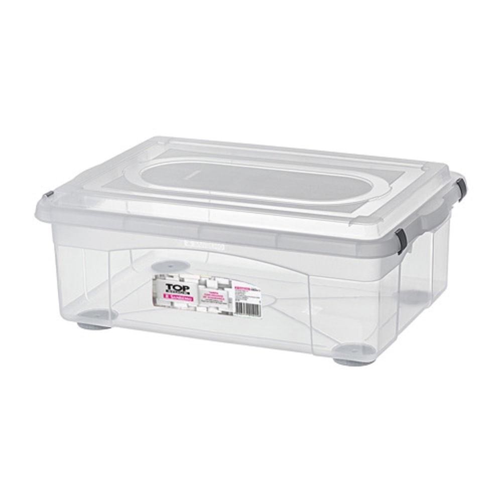 Caixa Organizadora Plástica Transparente 42L Sanremo Caixa Organizadora Plástica Transparente 42L Sanremo