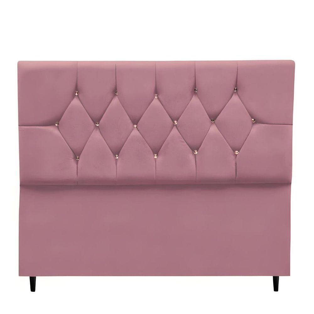 Cabeceira Estofada Cama Box Solteirão 100 Cm Suede Nina rosê Cabeceira Estofada Cama Box Solteirão 100 Cm Suede Nina rosê