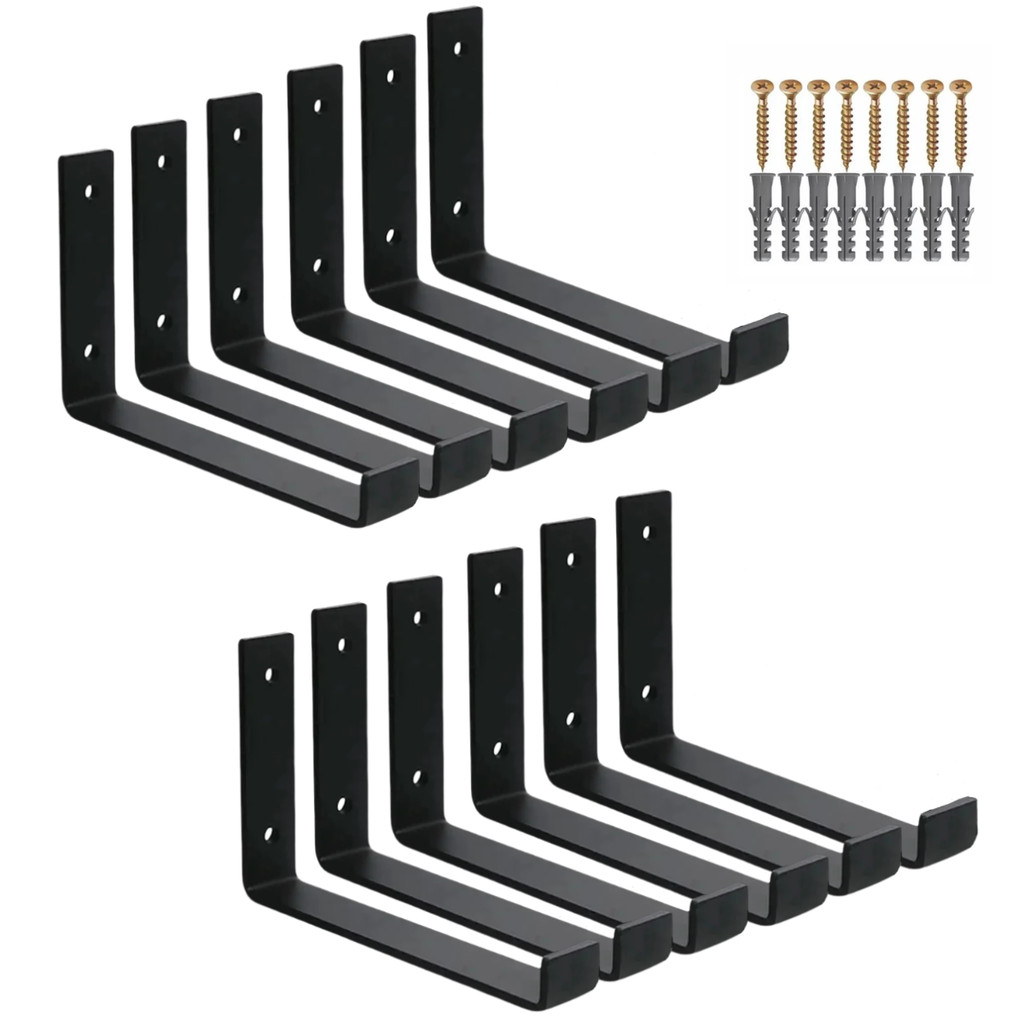 Kit 12 Peças Mão Francesa Invertida 30cm Ferro Resistente Kit 12 Peças Mão Francesa Invertida 30cm Ferro Resistente