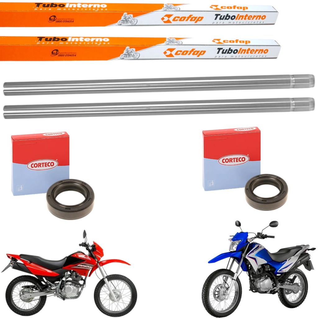 Par Tubo Bengala Cilindro Cofap Honda Nxr Bros 125 2003 A 2014 Bros 150 2003 A 2009 + Retentor Par Tubo Bengala Cilindro Cofap Honda Nxr Bros 125 2003 A 2014 Bros 150 2003 A 2009 + Retentor