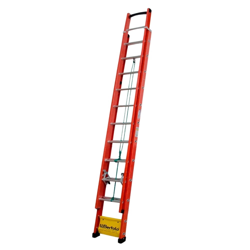 Escada Aluminio e Fibra de Vidro Extensível 6 Metros Profissional 19 Degraus com Catraca Escada Aluminio e Fibra de Vidro Extensível 6 Metros Profissional 19 Degraus com Catraca