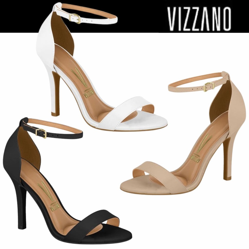 Sandália Feminina Vizzano Tira Única Salto Alto Fino Casual Conforto Sandália Feminina Vizzano Tira Única Salto Alto Fino Casual Conforto