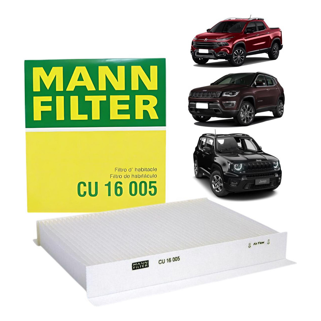 Filtro Ar Condicionado / Cabine Fiat Toro / Jeep Renega/ Compass / Rampage / Commander – 1.3 1.8 2.0 2.4 (Mann C Filtro Ar Condicionado / Cabine Fiat Toro / Jeep Renega/ Compass / Rampage / Commander – 1.3 1.8 2.0 2.4 (Mann C
